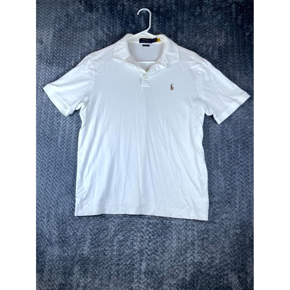 Polo Ralph Lauren Classic Fit Polo Shirt Mens Medium White Pony Short Sleeve